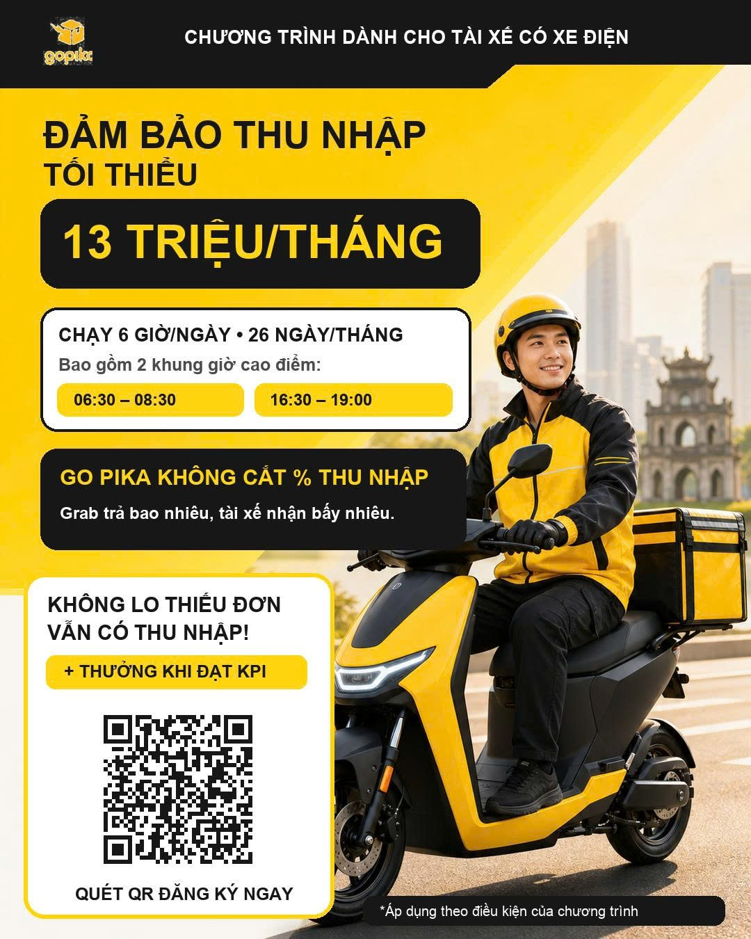 Poster chương trình dành cho tài xế có xe điện chạy Grab